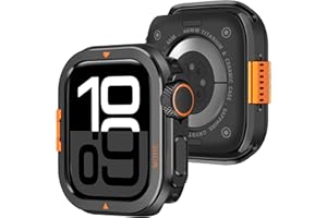 Amizee Metal Case Compatible with Apple Watch Series 10 46mm with Back Cover, Rugged Protective Bumper Cover for iWatch 46mm, Black