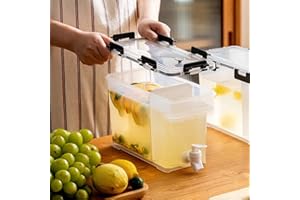 LEMCC Dispensador de bebidas de plástico de 3,5 litros con dispensador de bebidas con filtro para nevera, recipientes de jugo de limonada, dispensador de jarra de agua con tapa para fiestas, bodas