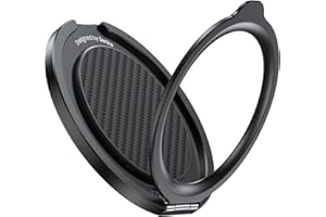 BENKS Anneau Téléphone Magnétique pour MagSafe Support et Grip 2-en-1, Rotation 360°, Support 180°, Kevlar Anneau avec Sangle, Poignée Ergonomique pour iPhone 17/16/15/14/13 Pro Max, Noir