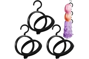 RYMAUP® Paquete de 3 soportes para pelucas de terciopelo con gancho giratorio de 360 grados, almacenamiento para varias pelucas, mantiene la peluca en forma y se cuelga perfectamente