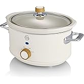 Swan Nordic-Style Slow Cooker with Removable Ceramic Pot, 3.5 Litre, Cotton White