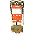 ECO SOUL [350 ml, 100 Count ] Disposable Ripple Paper Cups | Plastic-Free Aqueous Coated | Eco-Friendly & Biodegradable Hot Cups | Use & Throw Party Glasses | Ideal for Tea & Coffee |530 GSM