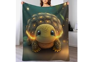 AAPZY Turtle Blanket, Soft Flannel Fleece Blanket for Children and Adults, Four Seasons Blanket for Bed/Couch (180 x 200 cm)