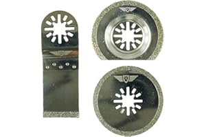 3 x TopsTools UNK3DA Diamant Lames de joint pour Bosch Fein (Pas StarLock) Makita Milwaukee Einhell Hitachi Parkside Ryobi Worx Workzone Multitool Outil multifonction Accessoires