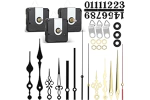 Amentalove 3PCS Silent Clock Mechanisms Battery Powered, Quartz Clock Mechanism with 5 Styles Clock Hands and Clock Numbers, Wall Clock Mechanism Motor Replacement DIY Repair Parts (16mm 18mm 20mm)