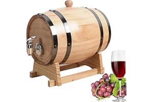 EURNHRN Baril de vin avec support en bois 1l baril de whisky avec robinet vintage table de baril en chêne vieillissant et rangement pour les esprits, les liqueurs, le vin
