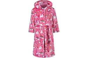 Lodunsyr Albornoces Niña Niño Pijamas y Batas Infantil Textiles de Baño Muchacha Albornoz con Capucha Batas Regalos Suave Ropa de Dormir 2-9 Años