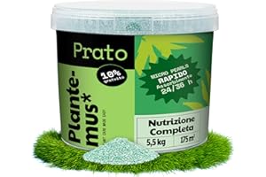 PLANTEMUS* PLANTEMUS Concime Prato Complete. NPK (12-11-18) + Micronutrienti, Verde, Denso e Durevole, Granulare in Perle Ultrasolubili, 5.5 KG copre 175 m²
