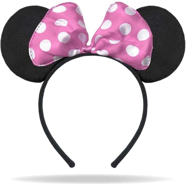 Minnie Maus Ohren Haarreif Für Erwachsene - Schwarz Mit Roten & Weißen Punkten, Perfekt Für Kostüme & Parties