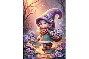 GDYEEH Elfenmädchen Diamond Painting Erwachsene, 5D Blumen Diamant Painting Bilder Anfänger, DIY Traumland Runder Vollbohrer Diamanten Malerei Stickerei Kreuzstich Geschenke Home Wand Dekor 30x40cm