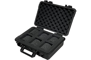 MAESTRORELOJERO MR Maestro Relojero - Robuste Reise-Uhrenbox | 6 Uhrenfächer | Wasserdicht und Stoßfest | Ideal für Uhrensammler, Schwarz, Für 6 Uhren | Ultra robust