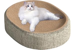 SIUWDDEE Kratzbretter Katze, 2 In 1 Kratzpappe Für Katzen, Ovales Sisal Kratzbrett Für Katzen, Katzenkratzbrett Katzenkratzbretter Schüssel Nest, Lounge Kratzpappe Für Katzen Zum Ausruhen, Schleifen
