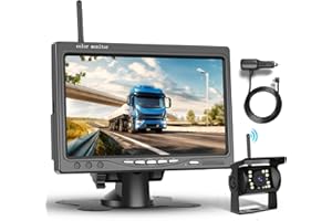Kit caméra arrière sans Fil 1080P HD avec écran 7 Pouces, Podofo caméra de recul sans Fil pour Voiture, remorque, Camping-Car, Bus, directives de Bricolage, BSD, IP68 Waterproof