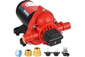 PUMPOASIS 12V Sprayer Pump for Agricultural Spraying, 2.5GPM-60PSI-8AMP, Strong Chemical Resistance, Provides Sufficient Pressure, On-Demand Pump with Pressure Switch and Self-Priming, Compatible with Roundup