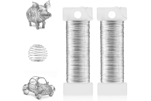 Nogeqi 0,3mm x 100m Dünner Draht Zum Basteln, 2 Rollen Schmuck Basteldraht Dünn Silber, Schmuckdraht Perlendraht, Silberdraht Floristendraht Für Modellbau Weihnachten Handwerk Pflanzen (50m/Rolle)
