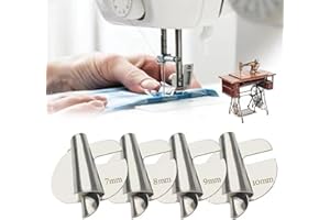 Ellxen Set di 4 piedini per orli arrotolati, universali, per cucire arrotolati, guida per cuciture larghe e strette, set di piedini per macchina da cucire con orlo arrotolato, per uso domestico