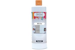 FabriCoat Pintura textil, se utiliza para restaurar o cambiar el color de tapicerías, muebles, interiores de coches, prendas de ropa y calzado (250 ml, blanco)