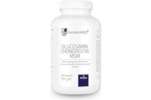 ‎FÜRSTENMED FürstenMED® Glucosamin Chondroitin MSM Hochdosiert + Vitamin C, 180 Kapseln als 4 Fach Komplex mit Glucosamine, Laborgeprüft & Ohne unerwünschte Zusatzstoffe