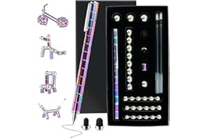 UEZETH Magnetic Fidget Pen - Multifunctional Decompression Magnet Writing Toy Pen, Gift for 10-15 Year Old Boys Girls, Decompression Magnetic Metal Ballpoint Pen, Multifunctional Magnet Writing Pen (Multi)