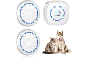 BORDEAG Sonnette Pour Chien, Sonnette De Porte Sans Fil, Portée De 300 M Cloches D'entraînement Sans Fil, Pour L'extérieur, Porte D'entrée, Maison, Magasin, Bureau(1 * Récepteur+2 * Sonnette De Porte Tactile)