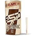 RAW Cones Organic 1 1/4 Size | 100 Pack | Pure Organic Pre Rolled Rolling Paper with Tips & Packing Sticks Included