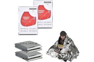 LeFeirr Extra Grand Couverture de Survie Réutilisable 210x160cm, 2 Pack Couverture Chauffante de Survie d'urgence pour Camping, Randonnée