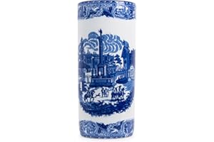 Assorted Collections Ceramic Umbrella Stand | 18" Tall Victorian Pattern Porcelain Holder for Umbrellas & Walking Sticks | Indoor Planters & Entryway Décor
