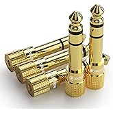 POSUGEAR Klinke Adapter 3.5mm Auf 6.35mm,Klinken Adapter 6,3 auf 3,5(5 Stück), Klinkenstecker Adapter Buchse Aux Audio Mit Ve