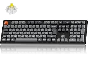 Keychron K10 Max Wireless Mechanical Keyboard - QMK Programmable Banana Switch, 2.4GHz/Bluetooth/USB-C Tri-Mode, Full-Size with Hot-swappable Compatible with Mac Windows Linux(UK Layout) - Black