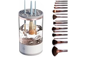 AOUZOVLI Limpiador de Brochas Limpia Brochas Maquillaje Electrico Limpiador de Brochas de Maquillaje Electrico Limpiador Automático de Brochas de Maquillaje Brochas Limpias y Refrescantes Sin Esfuerzo