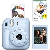 Instax mini 12 Mavi Fotoğraf Makinesi-&Ccedil;er&ccedil;eve ve 20'li mini Film Seti