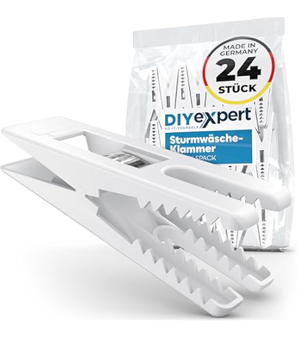 Mollette Da Bucato In Plastica Bianche - 40 Pezzi, Robuste, Antiruggine E Con Grande Presa - Foto 2