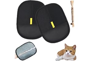 MOUHIV 2 Stück Fellmagnet Handschuh, Doppelseitige Fellpflegehandschuh für Pets, Wiederverwendbare Tierhaarentferner handschuh, Pet Hair Remover Glove zum Reinigen von Kleidung Teppichen und Sofas