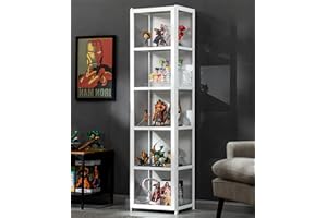 CHAANG vetrina espositiva vetrina soggiorno vetrinetta espositiva vetrina espositiva per collezionismo Telaio in bambù naturale, design a doppia porta, sigillato e antipolvere, facile da installare e facile