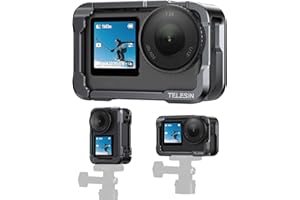 TELESIN Etui ochronne ze stopu aluminium do DJI Action 6, szybkozłączka, metalowa obudowa ochronna ze śrubą 1/4" i stopką błyskową, akcesoria do Action 6