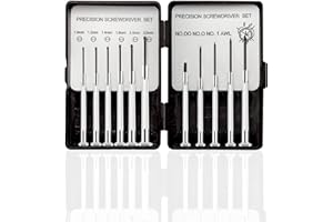 Dorglix 11 piezas Destornilladores Precision, Destornillador Puntas en Acero Aleado, Kit de Herramientas, para Electrónica, Phone, Ordenador Portátil, Gafas, Relojes(phillips, cabeza plana, punzón)