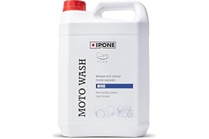 IPONE - Nettoyant Moto Multi Surfaces - Moto Wash – Formule Ultra Puissante - Ne Laisse pas de Trace – Enlève Tous Types de Salissures - Agit en 2 Minutes - Effet Moussant Ultra Rapide – 5L