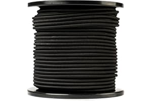 SNURO Corda elastica rotonda (6mm, 100M, nero) - Qualità professionale - Resistente alle intemperie e riutilizzabile - Forza di rottura 80kg