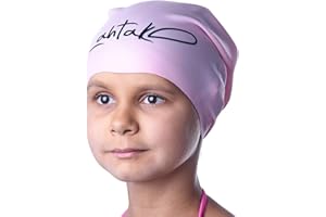 LAHTAK Bonnet de Bain Enfants Cheveux Longs – Bonnet de Natation Filles, Garçons, Adolescents avec Longs Cheveux Bouclés, Tresses, Dreadlocks – Imperméable et hypoallergénique 100% en Silicone