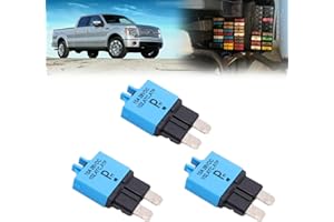‎PARTS PTT parts PTT T3 Manual Reset Fuse Circuit Breaker ATC ATO 28VDC 15A Circuit Breaker Fuse Set Resettable Inline Fuse Holder Protection for Car Boat Manual Reset 3 Pack