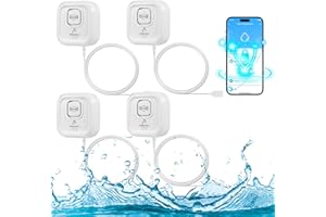 KERUI Sensore Livello Acqua WIFI, Rilevatore Perdite Acqua Tubi con Cavo Sonda Esteso e Staccabile da 105 cm, Rilevatori di Acquada 100 dB con App Tuya, 3 Tipi di Rilevamento per Casa, Cucina, Bagno (2,4G)