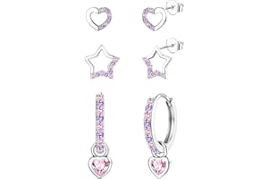 ORAZIO 3 Paia Orecchini Bambina Argento 925 Orecchini Cerchio Set Orecchini Bambina Anallergici Orecchini Donna Argento 925 Regali di Gioielli