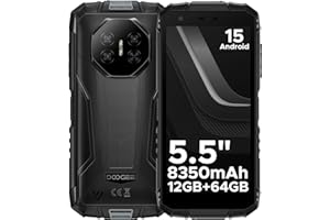 DOOGEE Fire 3 Teléfono Movil irrompible Android 15, 5.5" IPS HD+, 8350mAh,12GB +64 GB/2TB TF movil Resistente,13MP+8MP,Octa Core,NFC/Face ID/GPS/OTG/3,5mm/Widevine L1/IP68&IP69/4G Dual SIM Smartphone