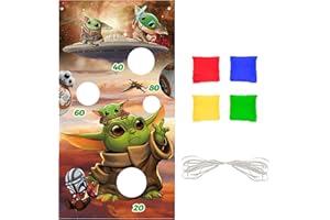 FAMILIO Star Wars Yoda Throwing Games Yoda Throwing Games Cartoon Game Banner Can Throwing Game with 4 Bean Bags Toss Game Bags Carnival Games Party Accessories for Children