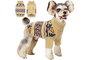 Hjyokuso Hundepullover Weihnachtspullover, Sweater für Hunde, Hund Katze Weiche Strickwaren Pullover Kleidung, Haustier Pullover Rollkragen, Winter Warme Hundemantel Pullover Jacke