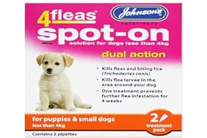 Leeway JOHNSONS 4FLEAS DUAL ACTION SPOT ON - PUPPY & TOY DOGS (X1)