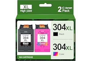 Coloran 304XL Rigenerate Cartucce per HP 304XL Nero e Colore per DeskJet 3760 3750 2620 2630 3700 2600 3720 3730 3762 3764 Envy 5030 5010 5032 5020 (2-Pack, ad Alta Capacità)