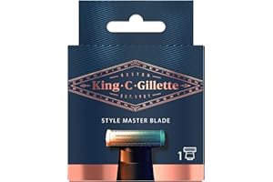 KING C. GILLETTE King C Gilette Style Master Lame de Recharge Pour Homme,Tondeuse Barbe Homme, 1 4D Lame, Rapides et Confortables, Dans 4 Directions