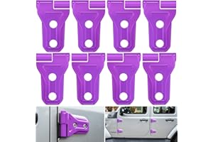 E-cowlboy Türscharnier-Abdeckung, Außenzubehör, Dekoration für Jeep Wrangler JL JLU Sport Sahara Freedom Rubicon Unlimited Gladiator JT 2-Türer und 4-Türer (Violett, 8 Stück)
