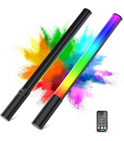 Mood1Pro Lot De 6 Lampes Vidéo LED 120cm Avec Trépied, 2,4 G, Lampe